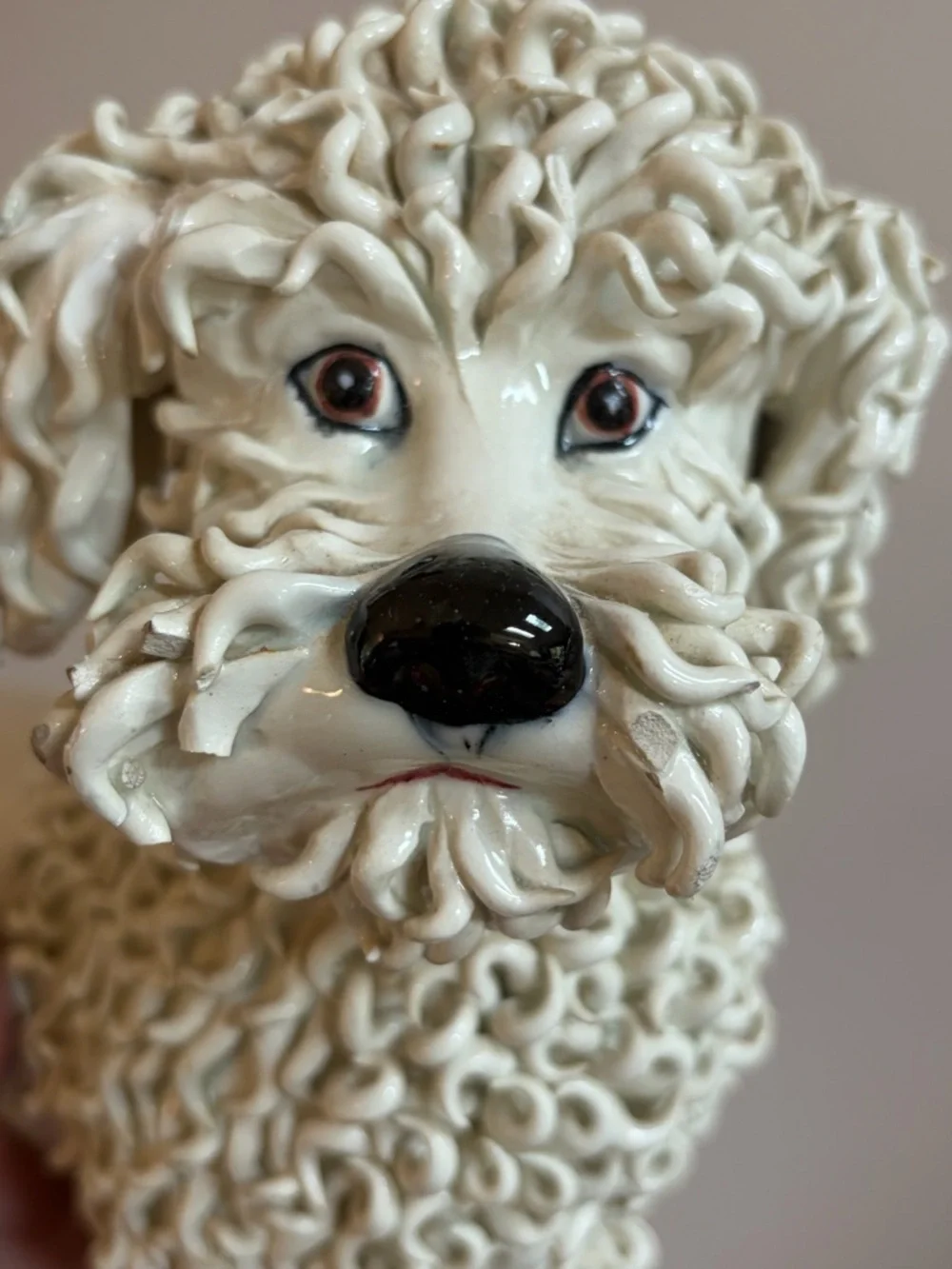 Vintage Italian Handmade Hollywood Regency Spaghetti Poodle Dog Sculpture Statue
